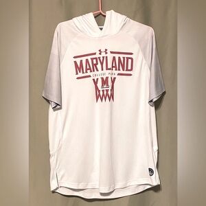 Maryland Under Armour On Court Shooting Raglan Performance Hoodie Shirt men L